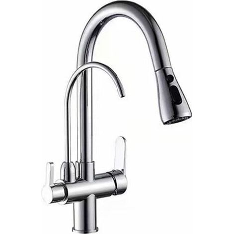 Mitigeur de cuisine,Mélangeur d'évier coulissant en laiton pour eau chaude et froide avec robinet d'eau potable (1/4)