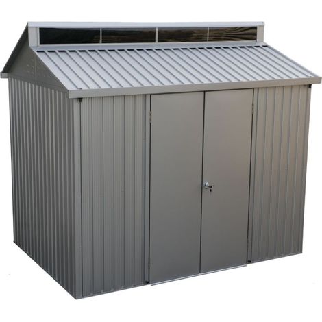 Casetta Box da Giardino 263,2x182,5x230,5 cm in Alluminio Grigio (1/5)