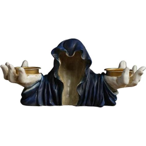Geisterkerzenhalter, Vintage-Harzfigur für Tisch A--