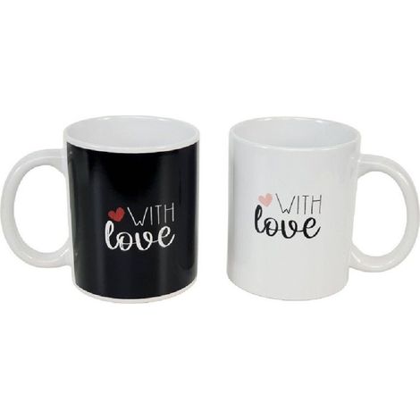 Trade Shop - TAZZONE MUG IN CERAMICA DEKORATE "WITH LOVE" LATTE COLATION 211165 -