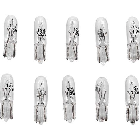 Lot de 10 ampoules halogènes T5 17 86 206 286 pour tableau de bord automobile, 1,2 W, 12 V, blanc chaud
