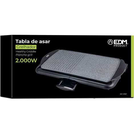 TABLA DE ASAR EFECTO PIEDRA 2000W 61,5x31x8cm EDM