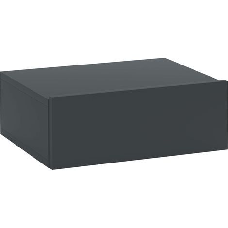 Comodino da parete moderno con cassetto, in legno, 40 x 30 x 15 cm, nero (1/5)