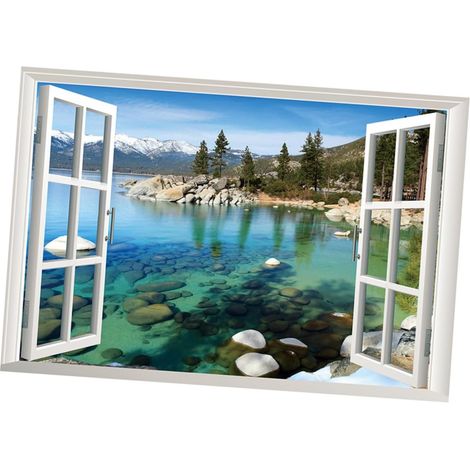 Sticker Mural 3d Amovible Pour Chambre À Coucher Motif Fenêtre 57 X 90 Cm (1/5)