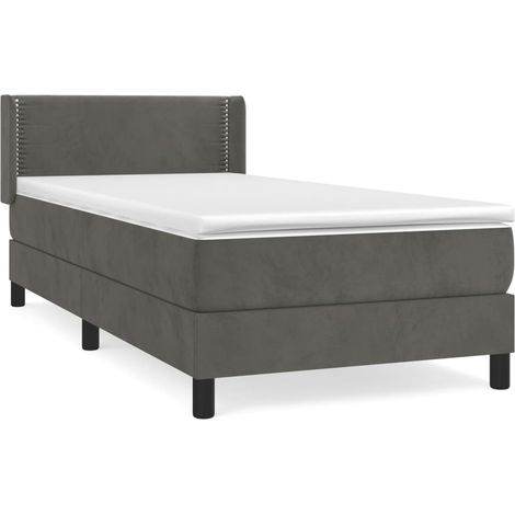 Maison Exclusive - Sommier à lattes de lit avec matelas Gris foncé 100x200 cm (1/5)
