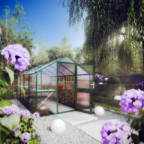 KGT Gewächshaus "Rose IV" 10 m², moosgrün (1/5)