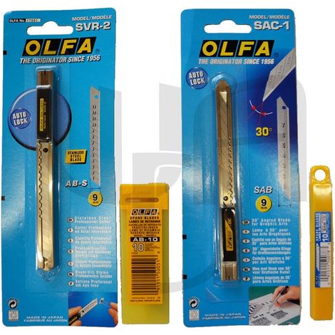 Set de cutters professionnels (30° et 45°) avec 1 lame chacun + 20 lames supplémentaires (1/5)