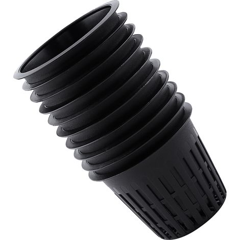 10 Stück robuste Netztöpfe und -körbe für Hydrokultur, Schwarz (1/5)