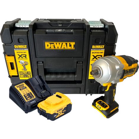Dewalt – Clé à choc sans fil 18V – Couple 1632Nm – Moteur Brushless – 1x batterie 5,0Ah – Chargeur et boîte TSTAK inclus (1/5)
