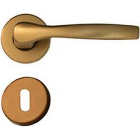1PA MANIGLIA "ALU" CON ROSETTA IN ALLUMINIO BRONZATO