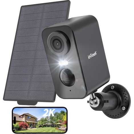 2K Camera Surveillance WiFi Exterieure sans Fil Solaire ZS-GX3S Noir (1/5)