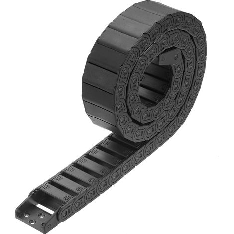 sourcing map R38 15x40mm Chaîne porte-câbles en nylon type ouvert 1 mètre avec connecteurs