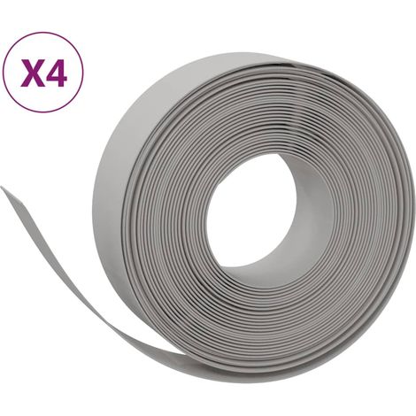 Bordures de jardin 4 pcs，Lisière de jardin gris 10 m 15 cm polyéthylène CFW20144 (1/5)
