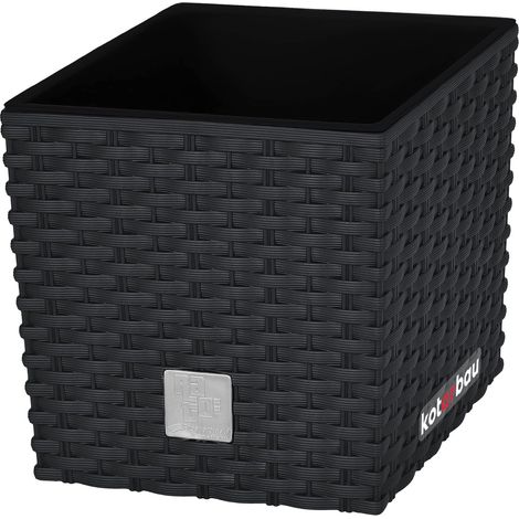 Kotarbau – Pot de fleurs anthracite 233 mm – Cache-pot avec pot intérieur amovible – Résistant aux UV et aux basses températures – Pour intérieur et extérieur