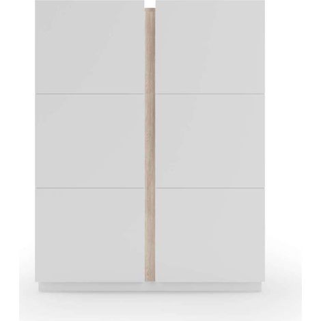 Recibidor zapatero modelo 517 acabado blanco/roble claro, 122 x 95 x 35 (alto x ancho x fondo) (1/5)