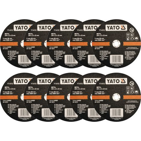 Promo lot 10 disques 230 x 3 x 22.2 plats a tronconner les metaux (1/2)
