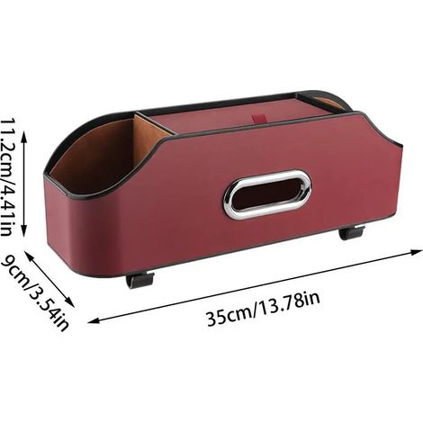 (Rouge volcan) Organisateur de rangement pour voiture, pochette de rangement pour siège arrière, porte-gobelet, compartiment de remplissage pour SUV et camping-cars (1/5)