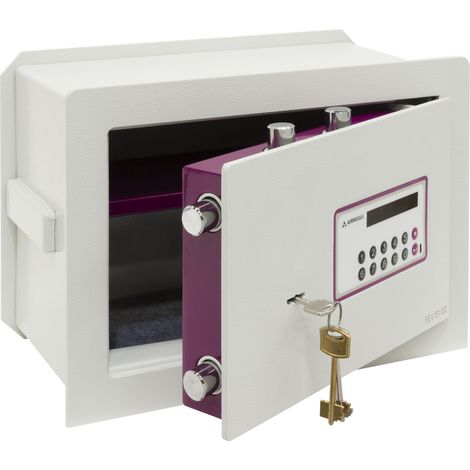 Arregui – Coffre-fort encastrable double sécurité – Serrure électronique à code et clé – Façade anti-perforant – Dimensions 27x38,5x20-30 cm