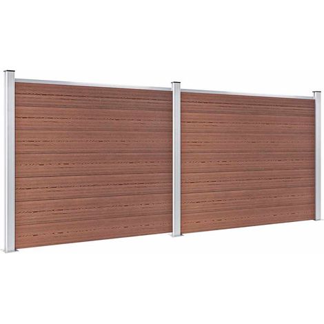 Maison Exclusive - Zaunelement Set WPC 353x146 cm Braun (1/5)