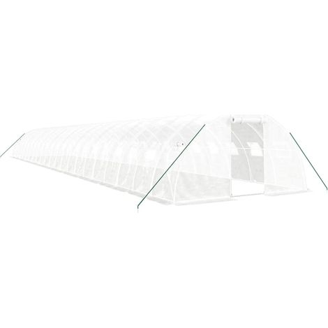 Serra tenda riparo piante fiori ortaggi con struttura in acciaio 88 m² 22 x 4 x 2 m bianco 020044639