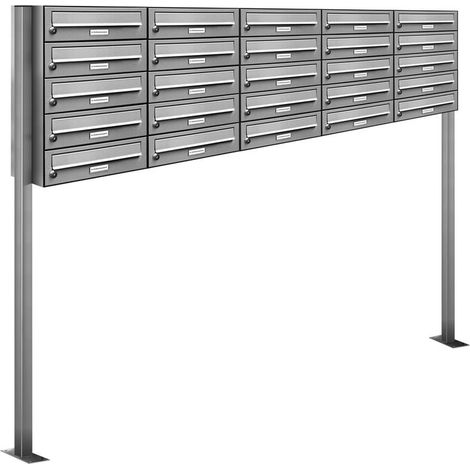 25er Edelstahl Stand Briefkasten Anlage Freistehend (1/5)