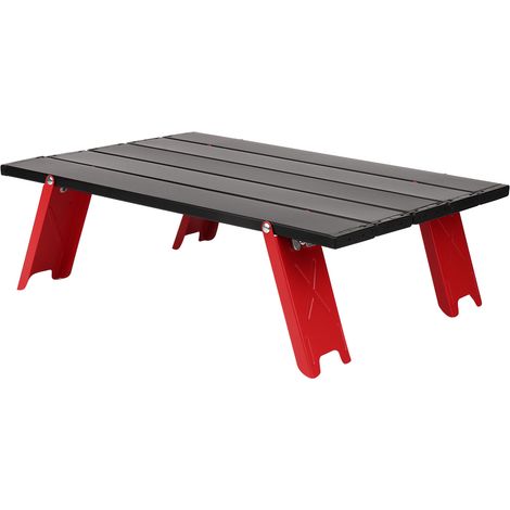 Mini table de pique-nique pliante légère en alliage d'aluminium, idéale pour les barbecues, la randonnée et le camping. Parfaite pour les barbecues en plein air et la randonnée. (1/5)