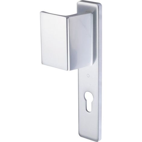 Hoppe Et Cie – Poignée de porte palière Zürich – Aluminium gris argent – Entraxe 72 mm – Longueur 195 mm – Plaque rectangulaire 218x39 mm