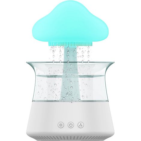 Nebelregen-Effekt mit 7 LEDs – Pilzförmiger Diffusor mit Fernbedienung, entspannend, originelles Muttertagsgeschenk