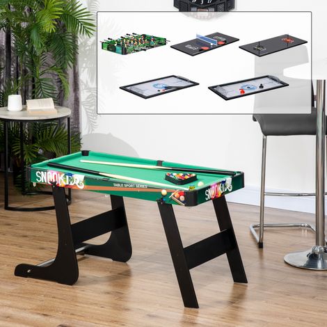 Table Multi-jeux Enfants Billard Pliable Baby-foot Ping-pong Article Enfant +7 ans Multicolore 118x104x71cm