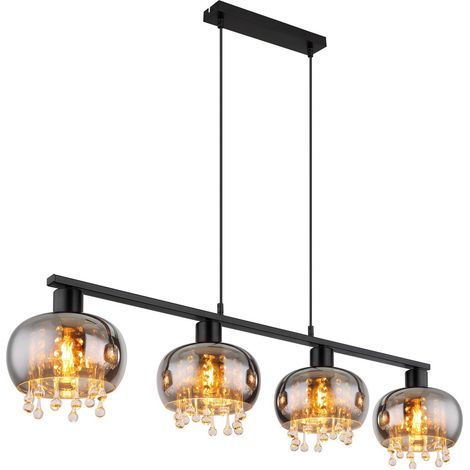 Globo - suspension - Corry - noir - verre verre fumé - grande
