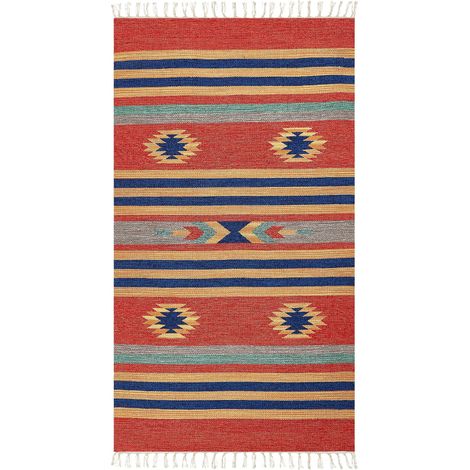 Rug HATIS Multicolour 80 x 150 cm Cotton Kilim