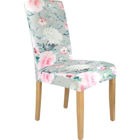 Stuhlhusse grau mit Rosenmuster, elastisch [21CU] (1/5)
