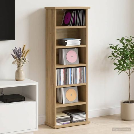 vidaXL Cabinet para CDs Roble artisan 60 x 17 x 92 cm (1/5)