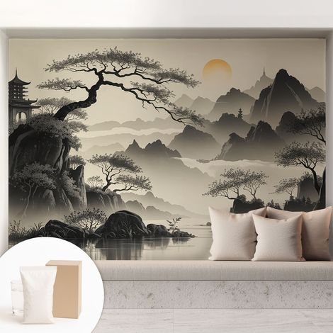 Tapete Vliestapete mit Kleber für Wohnzimmer Schlafzimmer Küche - Wanddekoration Orientalische Landschaft 208x146 cm (1/5)