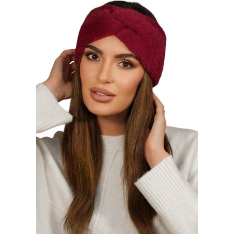 Diadema de invierno esponjosa para mujer Kamea color burdeos - Yoshi (1/3)