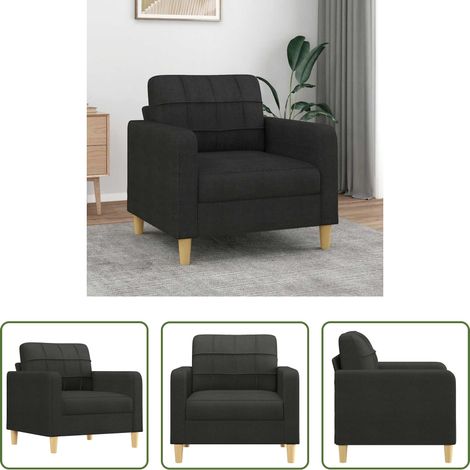 Canapé - Fauteuil Noir 60 cm Tissu (1/5)