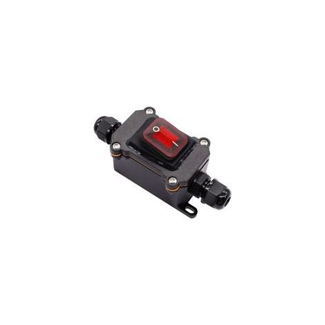 FLITI IP67 Waterproof Rocker Switch DPST 220V AC 4 Terminals Red LED ON/OFF Dual Line (1/5)