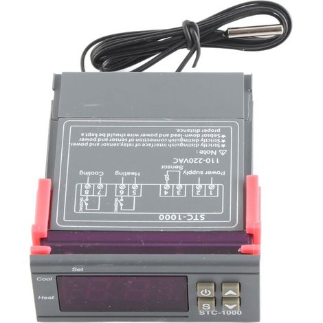 Thermostat numérique de contrôle de température pour le chauffage et le refroidissement, avec sonde NTC STC-1000AC110220V (1/5)