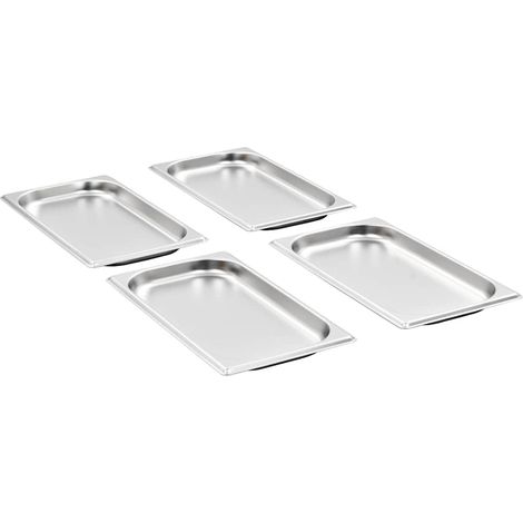 vidaXL Bandejas Gastronorm 12 unidades GN 1/3 20 mm acero inoxidable (1/2)