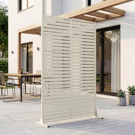 Trennwand Nodepp verzinkter Stahl 180x120 cm Knoblauchbeige [casa.pro]