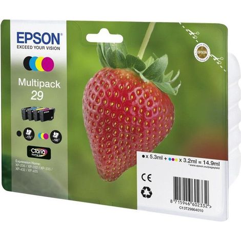 Epson 29 Original Druckerpatronen Multipack Schwarz Cyan Gelb Magenta T2986 (C13T29864012) (1/5)