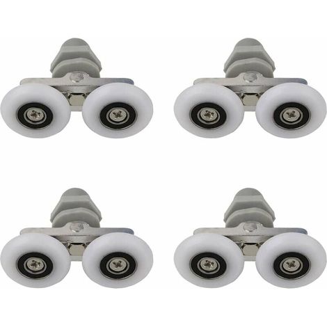Roulettes Doubles Pour Porte De Douche Roulettes Pour Porte De Douche Roulettes Coulissantes Porte Salle De Bain Douche Rouleau De Douche De Rechange,Piã¿Ces De Rechange Pour Salle De Bain 4 pièces