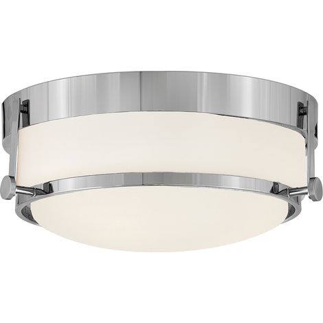 Plafoniera tonda vetro opale 40cm 3xE27 cromo Harper (1/5)