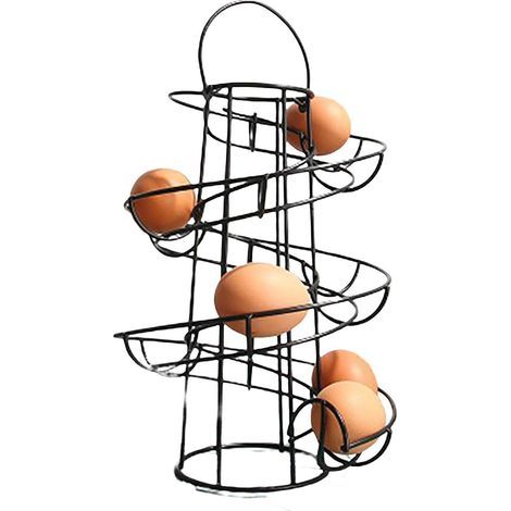 Porte-Oeufs En Métal,Comptoir Du Support D'oeuf, Support De Séchage Pour Œufs De Poule, Design Metal Egg Egg Skelter Dispensver Rack, Organisateur De Rangement Pour Comptoir De Cuisine (1/5)