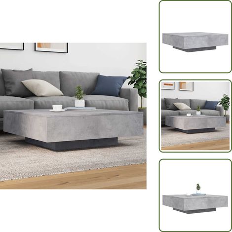 Table basse gris béton 100x100x31 cm bois d'ingénierie - Table Basse - Meuble Salon - Table D'appoint - Design Moderne - Bois D'ingénierie (1/5)