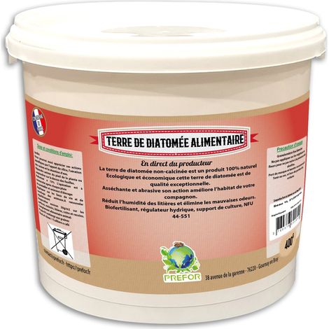 Prefor – Terre de diatomée alimentaire 1L – Anti-parasitaire naturel pour animaux – Granulométrie fine 20 microns – Biodégradable et sans danger - SEAU 1 L