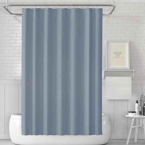 Rideau de douche anti-moisissure, rideau de douche PEVA imperméable 180180 cm avec 12 crochets en plastique (1/5)