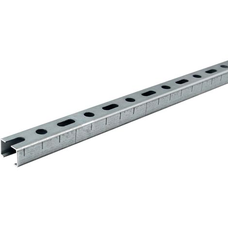 Dalsys Montageschiene 27/18, Schienenkonsole , Lochschiene, C-Profilschiene, U-Schiene, u.a. zur Bildung von Traversen - Silber 200cm, 1 Stück (1/5)