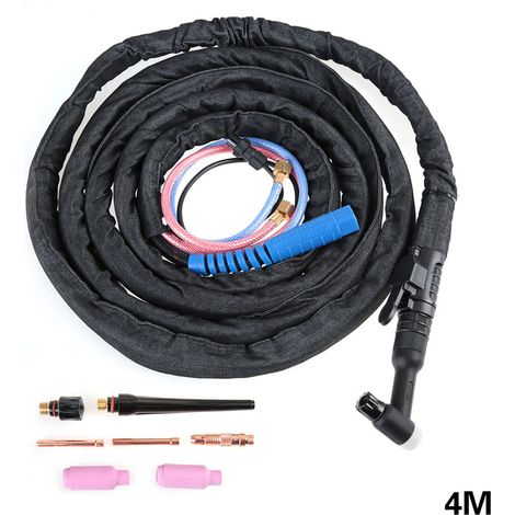Ensemble de torche de soudage à l'arc Tig Agon, câble de 4M WP18, connecteur d'écrou refroidi à l'eau