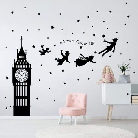 Sticker mural décoratif, Big Ben, Fée volante, décoration murale (1/5)